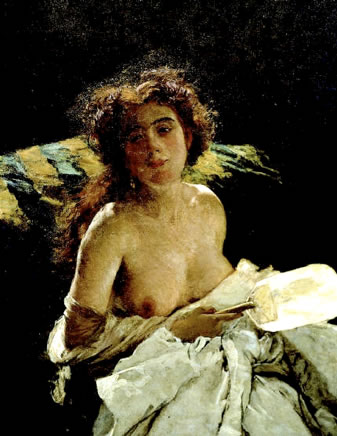 La donna col ventaglio (1873-74, Napoli, coll. Banco di Napoli)