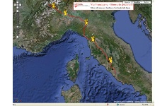La mappa con il dettaglio del percorso pedonale della Via Francigena