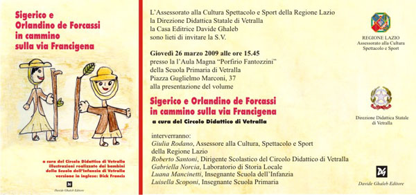 L'invito alla presentazione del Volume